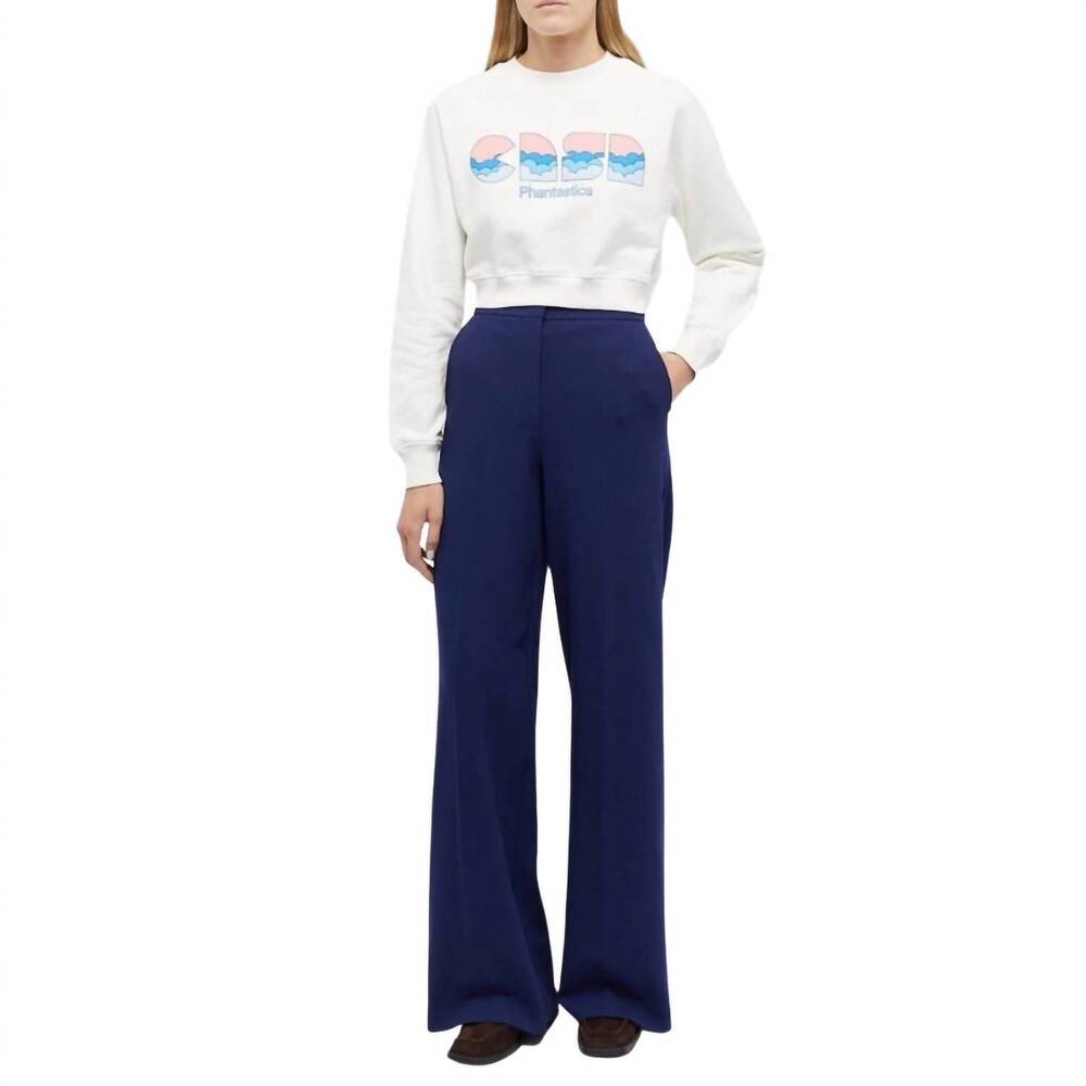 NEW CASABLANCA casa clouds cropped sweater in white